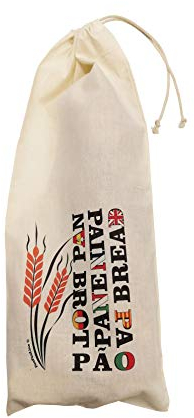 Fun Fan Line® - Ensemble de sacs réutilisables pour pain baguette, en coton et au design exclusif