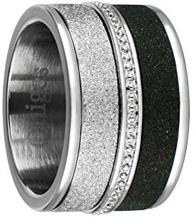 Quiges Stapelring Kombinationsring Basisring mit 3 Füllringe Bandring Edelstahl Set 19.5mm (61)