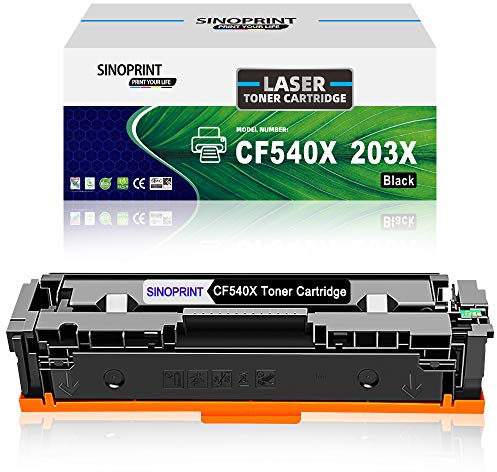 SINOPRINT 203X Toner Kompatible für HP 203X CF540X 203A CF540A Schwarz Tonerkartusche HP M281fdw Toner für HP Color Laserjet Pro MFP M281fdw M281fdn M280nw M281cdw Laserjet Pro M254dw M254nw M254dn