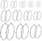 LEEQ 12 Paar Creolen Piercing Ohrreifen Edelstahl Ohr Ringe Set für Frauen Mädchen, 12 Größen, 20-75 mm