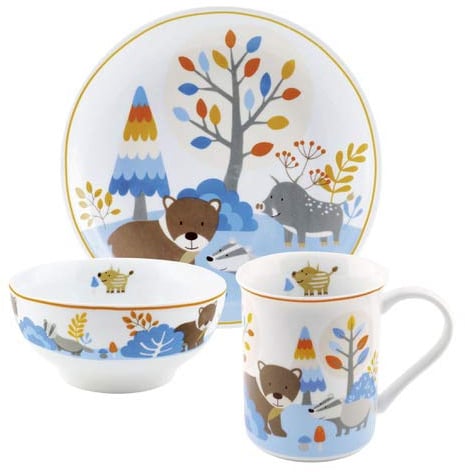 Puresigns Friends Kindergeschirr Bär Set 3-teilig aus Porzellan