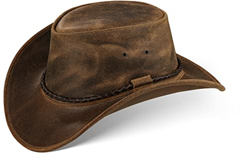 Black Forest Fox Herren Damen Cowboy Hut NEMI in 3 Farben Unisex (Vintage Braun, M)