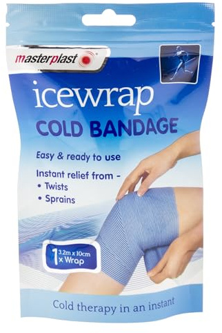 Masterplast Ice Wrap Cold Bandage 3.2m x 10cm | First Aid Essential Instant Relief from Twists and Sprains Cold Therapy Compression Wrap, Easy, Ready to Use