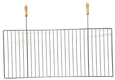 QEM Grille Barbecue 100x40 avec poignée Bois redimensionnable