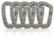 Holesto® Karabiner Kunststoff - Taktisch Schwarz - Set Karabinerhaken Groß - Molle D-Form - Outdoor ABS - Carabiner - 5 Stück (Grau)