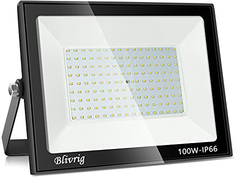 Blivrig LED Strahler Außen 100W Kaltweiss, Fluter Aussen, Hell 10000LM Flutlicht, Aussenstrahler IP66 Wasserdicht, 6500K Außenstrahler, Kaltweiß Scheinwerfer, für Garten, Garage