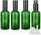 ZEOABSY 4 Pcs 100ml Empty Green Glass with Fine Mist Spray Bottles Travel Portable Small Refillable Sprayer Bottles with Black Pump Head for Cosmetic Perfume Containers, with 1x Funnel