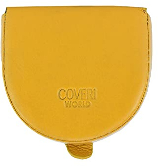 COVERI WORLD 4434 Porte-Monnaie à Talon, Porte-Euros, pour Homme, Cuir véritable (Jaune)