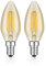 ledscom.de 2 Stück E14 LED Leuchtmittel, Kerze, extra warmweiß (2500 K), 4,1 W, 458lm, goldfarben