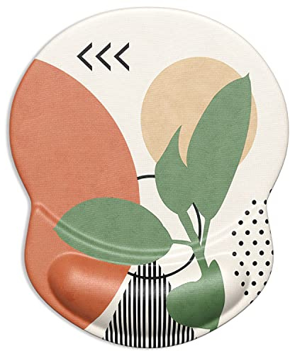 ITNRSIIET Tapis de Souris avec Repose-Poignet en Gel, Confort avec Repose-Poignet Ergonomique, Base en PU antidérapant, pour Ordinateur et Ordinateur Portable, Style Abstrait Moderne
