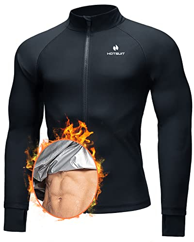HOTSUIT Sweat Suit Uomo Tracksuits Manica Lunga Sauna Shirt Workout Shapewear Sweat Jacket Top Compression Shirt-3XL