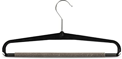 Perchas para pantalones, Ganchos para Colgar Ropa, Colgadores, 20 unidades, Espuma de 37 cm, Plástico, Color Negro