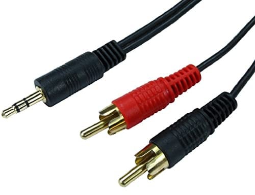 1m 3.5mm Jack to 2 x RCA Cable (Twin Phono) Audio Lead Stereo Long GOLD Cable