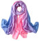 Pwsap Foulard Femme en Soie Châle Écharpe, Chale Grandes D'écharpe Mariage douce Tissu Léger et Fluide Châle uni Respirant Protection Bleu-Rose Dégradé Couleur Shawl Neckerchief pour Soirée Fêtes