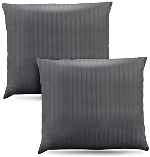 slummer Bettwäsche -Set 2-teilig 80x80 Kissenbezug Damast 100% Baumwolle YKK Reißverschluss - Oeko-TEX Zertifiziert - Hotelbettwäsche
