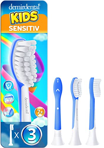 3er demirdental for Kids Ersatzbürsten passend für Philips Sonicare Kinder Schallzahnbürsten von 7 bis 10 Jahren, entspricht HX6043 HX6044, Dunkelblau