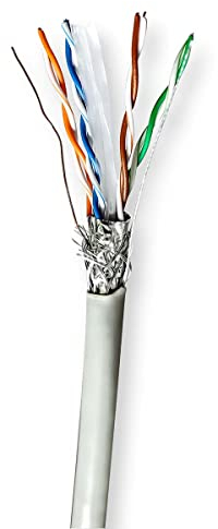 NEDIS Bobina de Cable | CAT6 | Varado | S/FTP | CCA | 100.0 m | Para interior | Redondo | PVC | Gris | Caja cartón