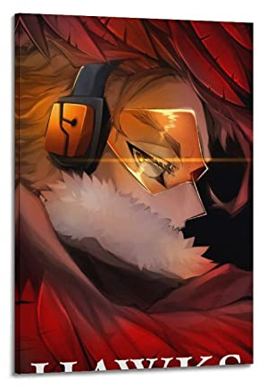 INKLOT Anime My Hero Academia Hawks Mha Poster, dekoratives Gemälde, Leinwand, Wandposter und Kunstbild, Druck, modernes Familien-Schlafzimmer, 30 x 45 cm