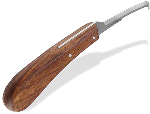 Profi Hufmesser für Pferde Schafe Klauenmesser Rinnmesser 2-Schneidig Beidseitig Hufpflege-Messer Hufschmied Werkzeug Spezialstahl Rostfrei mit ergonomischem Griff Zubehör für Tiere mit Hufe