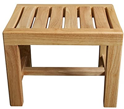 AYVADA Duschsitzbank aus Holz | Wasserdichter Badezimmerhocker für Badestuhl, Rutschfester Holz-Duschsitz für Erwachsene, Badewanne, Spa-Schuhwechselhocker, 250 kg Kapazität (Größe: 42 x 28 x 33 cm