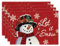Artoid Mode Rot Schneemann Baumzweige Lass Es Schneien Weihnachten Platzsets 4er Set, 30x45cm Winter Tischset Platzdeckchen Küche Party Deko