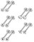 10 Stück Edelstahl Lippenpiercing Stud Labret Piercing für Frauen Männer 16 Gauge Kugel Zirkon Opal Labret Schwarz Silber Ohrstecker Knorpel Helix Tragus Ohrringe Lippe Piercing