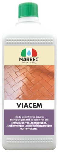 MARBEC VIACEM 1LT Leistungsstarkes gepuffertes saures Reinigungsmittel für Terrakotta. Entfernt Zementmörtel, ideal für die Reinigung von Terrakotta nach der Arbeit.