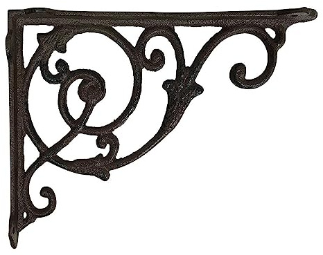 zeitzone Regalträger Jugendstil Regalhalter Regalwinkel Gusseisen Antik Braun 18x22cm