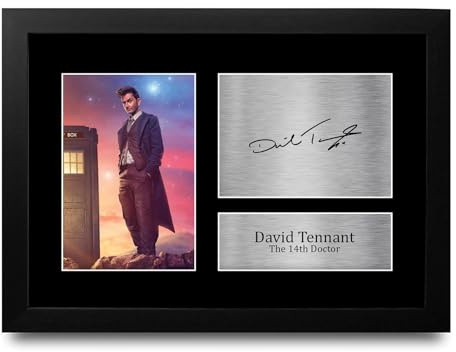 HWC Trading FR A4 David Tennant 14th Doctor Dr Who Geschenke Gedrucktes Signiertes Autogramm Foto für Fans von Fernsehshows - A4 Gerahmt