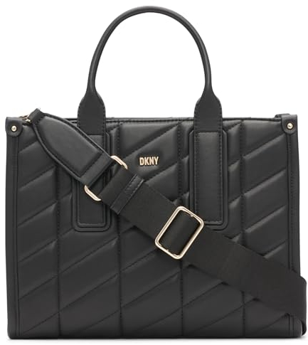 DKNY Damen Bodhi Tote Bag Tragetasche, Schwarz/Gold