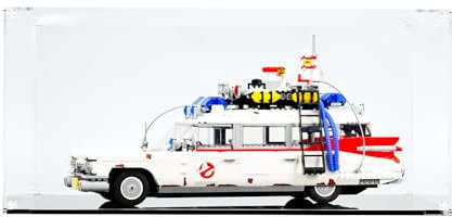 NOVDA Acryl-Vitrine für Lego Ghostbusters ECTO-1 10274, staubdichte Vitrine für Lego 10274, Größe: 55 x 35 x 25 cm (Modell Nicht im Lieferumfang enthalten)