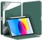 VAGHVEO Custodia Rotante per iPad 11 Generazione A16 11 Pollici 2025/ iPad 10a Gen 10,9 2022 con Portapenne, Modello Custodie a Libro Shell con Rotazione a 360 Gradi Chiaro Retro Cover, Verde Scuro