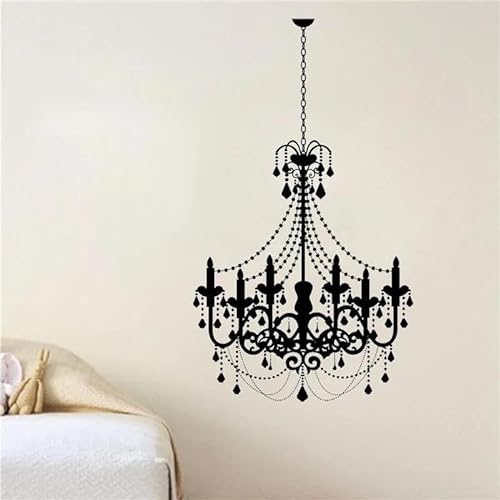 YOUSHIHUI Kerze Kronleuchter Wandtattoo schwarz zart Zuhause Wandaufkleber Wandbild Künstler Heimdekoration Wandaufkleber Vinyl Aufkleber Wohnzimmer 42x71cm