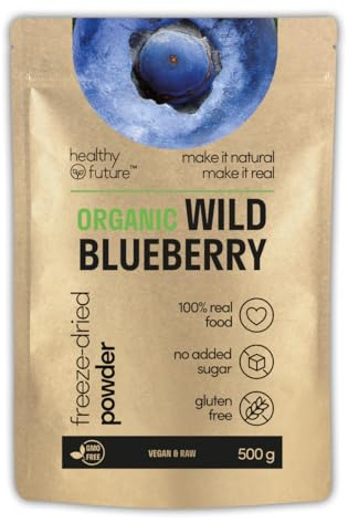 Healthy Future Organic Freeze Dried Wild Blueberry Powder - Freeze Dried Sweets Candy – Nature's Nutrient-Packed Treasure – Dried Fruit for Cocktails – 100 g