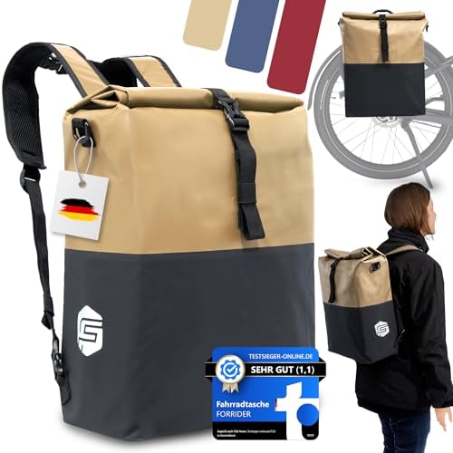 Forrider 3in1 Fahrradtasche für Gepäckträger mit Rucksack & Umhängetasche wasserdicht [27L] Gepäckträgertasche Fahrrad | Fahrradtasche und Rucksack für Gepäckträger mit Laptopfach | E-Bike Pannier Bag