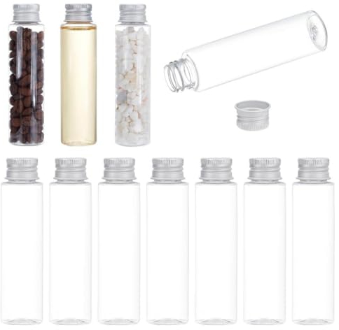 KOMUNJ Lot de 30 bouteilles en verre transparent de 50 ml - Avec bouchon à vis - Tubes de laboratoire transparents - Pour tests d'échantillons, expériences scientifiques, SGPHOU370