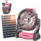 10400mAh Solar Fan with LED Lantern, 10W Solar Panel Rechargeable Battery Powered Camping Fan for Outside, 9 Inch Portable Battery Operated Power Bank for Picnic, Barbecue, Fishing, Travel