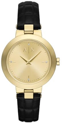 Armani Exchange Watch for Women, Quartz Movement and 40mm Case Size with Stainless Steel, Leather or Silicone Strap