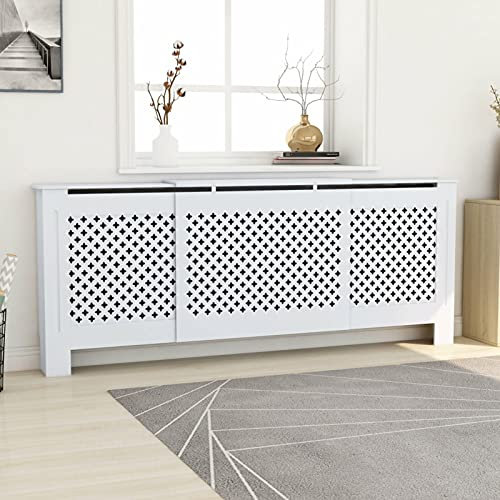 Radiator Cover Wooden Radiator Cover, Milton Radiator Cover Unfinished Modern Unpainted MDF Cabinet White 205 cm