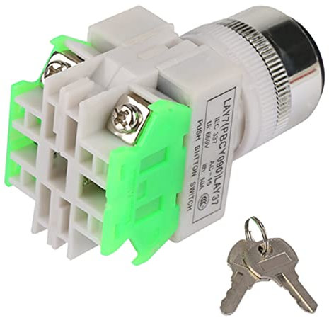 Interruptor Giratorio con Llave de 3 Posiciones, 2 Llaves, Montaje de 22mm, LAY37-20Y/31