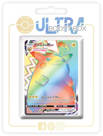 my-booster SWSH04-FR24-UB-188 Pikachu VMAX 188/185 Geheimer Regenbogen-Ultraboost X Epée et Bouclier, 4 Voltage Éclatant, Box mit 10 französisch Pokémon-Karten
