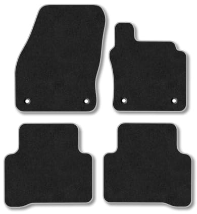 VW Touran (2015-2026) Carpet Car Mats | Grey Edge Trim Tailored Fit Floor Mats Full Coverage Protection Accessories Easy Clean Anti Slip Made in the UK