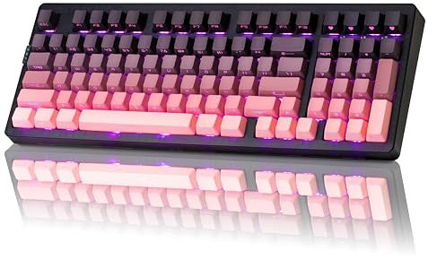 ZORNHER ZH980 Wireless Mechanical Keyboard,95% Pink Creamy Keyboard with Number Pad,Hot-Swappable Custom Gaming Keyboard,Lighted Up PBT Keycaps,Creamy Sounding Linear Switches,Full Size