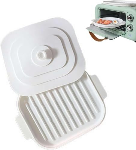 Microwave Bacon Crisper With Lid Silicone Microwave Bacon Tray Microwave Bacon Cooker Grill Rack Baking Oven Tray Serve Bacon Rack Crisper Pan