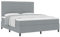 vidaXL Minimalistisches Boxspringbett mit Matratze im hellgrauen Stoffdesign | Komplettes Schlafzimmermöbel-Set Rahmen Topper Taschen-Reißverschluss Bezug Rechteckig
