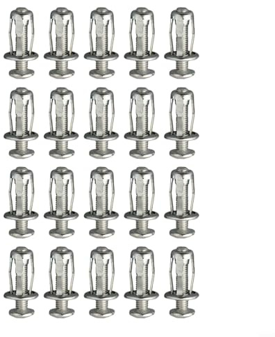 babominimer 20 Pcs Carbon Steel Expansion Bolts with Nuts, Zinc Plated Flared Nut Anchors for for Secure Fixing in Plywood, Hollow Walls, Plastics, Metal Sheets, Ideal for for DIY(20pcs m5*25)