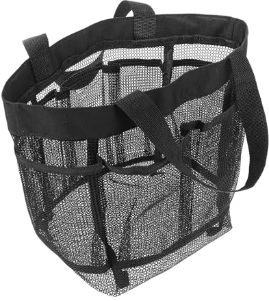 DIYEAH Paquet de Plage Filet Portable Noir 8 Poches Grosse Capacité Trousse de Toilette Légère Organisateur Voyage Camping Salle de Sport