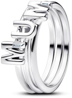 PANDORA Damenring Silber Buchstabe Mum 194458C01