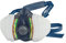 GVS SPR488 Elipse Maske mit austauschbaren ABEK1 Filtern für Mehrere Gase und Dampf, M/L
