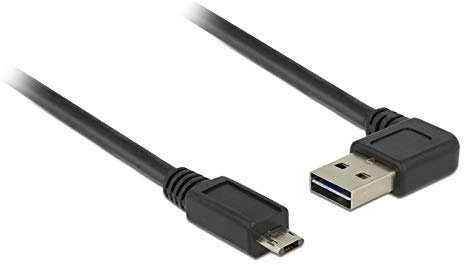 DeLOCK 2m, USB2.0-A/USB2.0 Micro-B câble USB USB A Micro-USB B Noir